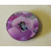 Garden bumblebee round glass coaster, pink sweetpea flower
