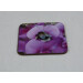Garden bumblebee square coaster, pink sweetpea flower, angle view