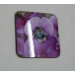 Garden bumblebee square coaster, pink sweetpea flower, surface view