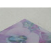Garden bumblebee square glass coaster, pink sweetpea flower, foot detail