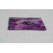 Garden bumblebee square coaster, pink sweetpea, deep angle view