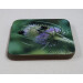 Three buff tail bumblebee square coasters, workers on lilac colour teasel flower, side view