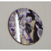 Red tail bumblebee round coaster, queen on white and purple wisteria flower,surface view